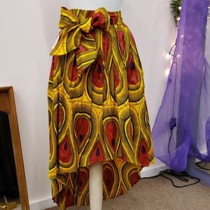 Ethnic print high low  skirt